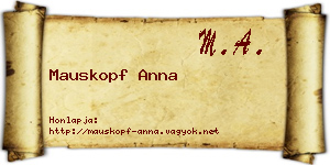 Mauskopf Anna névjegykártya